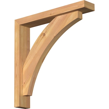 Ekena Millwork Thorton Block Smooth Bracket w/ Offset Brace, Western Red Cedar, 3 1/2"W x 20"D x 20"H BKT0402X20X20THR05SWR